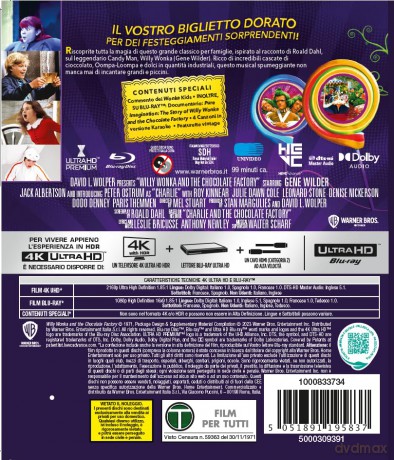 Willy Wonka E La Fabbrica Di Cioccolato (4k+Br)