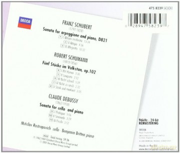 Rostropovich,Britten: Schubert, Schumann, Debussy [CD]