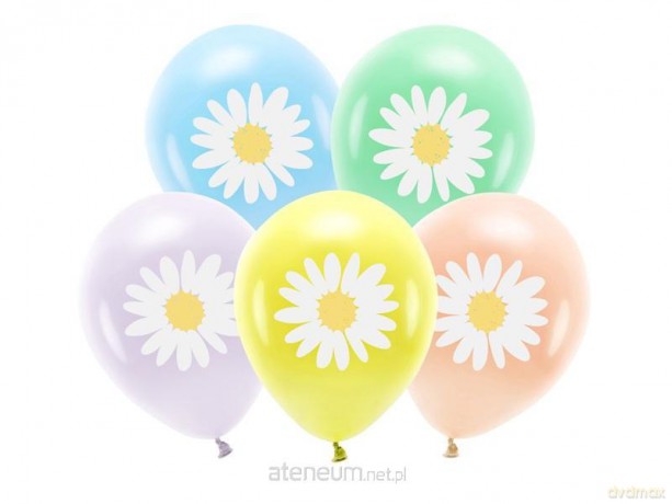 Balony Eco Stokrotki 30cm 5szt MIX
