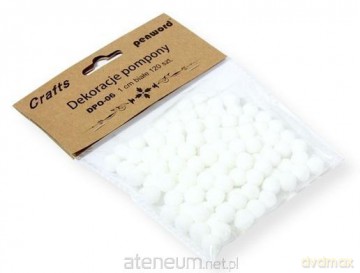 Dekoracje pompony 1cm białe 120szt