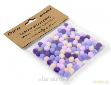 Dekoracje pompony 1cm mix fioletowy 120szt