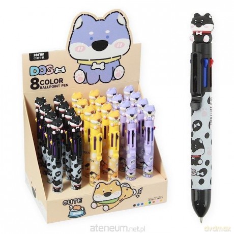 Długopis Dog niebieski 8w1 (24szt)