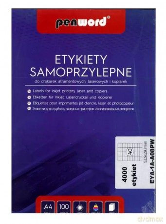 Etykiety samoprzylepne A4/100K 65x38x21,2mm