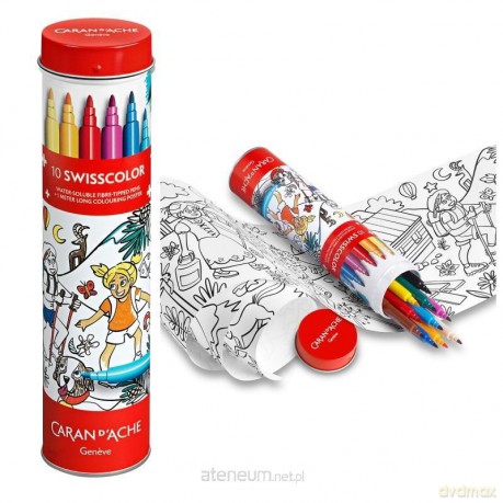 Flamastry akwarelowe Swisscolor z kolorowanką