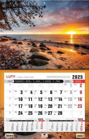 Kalendarz 2025 jednodzielny 3XL Plaża Orłowo [KALENDARZ]