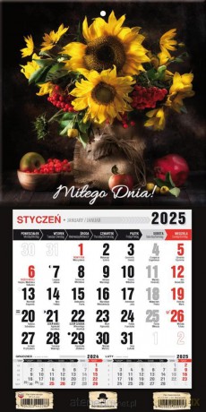 Kalendarz 2025 jednodzielny mini z mag Słoneczniki [KALENDARZ]