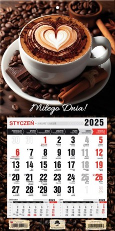 Kalendarz 2025 jednodzielny mini z mag. Kawa [KALENDARZ]
