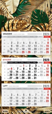 Kalendarz 2025 Trójdzielny płaska główka Glamour [KALENDARZ]