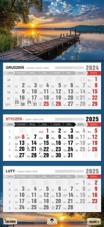 Kalendarz 2025 Trójdzielny płaska główka Mazury [KALENDARZ]