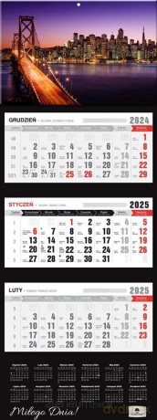 Kalendarz 2025 Trójdzielny Premium San Francisco [KALENDARZ]