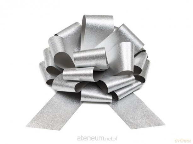 Kokarda dekoracyjna DIY srebrny 30cm