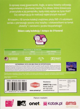 Violetta Kolekcja V-lovers Tom 3 odcinki 11-15 [KSIĄŻKA]+[DVD]