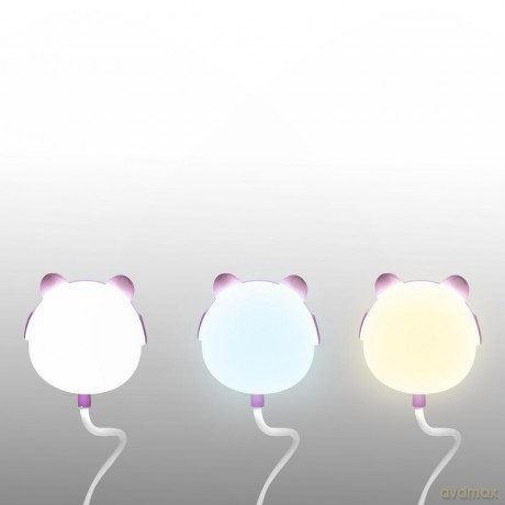 Lampka nocna LED miś 3W, 3000/4500/6000K, regulowana, 1200mAh, różowa, LTC