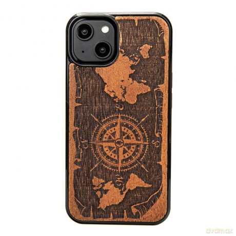 Nakładka Bewood do iPhone 15 6,1" Róża Wiatrów Merbau