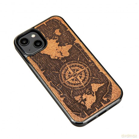 Nakładka Bewood do iPhone 15 6,1" Róża Wiatrów Merbau