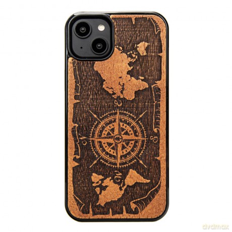 Nakładka Bewood do iPhone 15 Plus 6,7" Róża Wiatrów Merbau