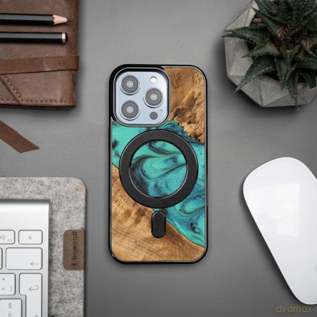Nakładka Bewood Unique do iPhone 15 Pro 6,1" Turquoise z MagSafe