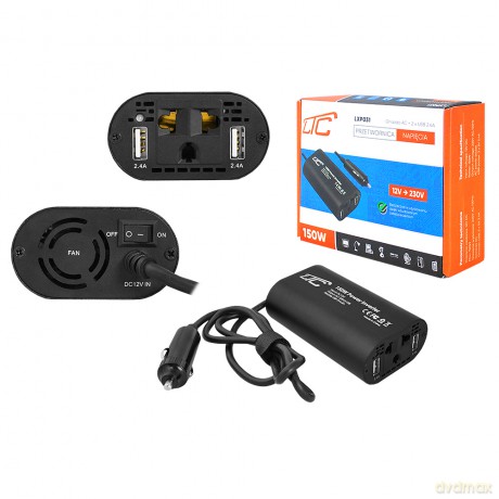 Przetwornica in: 12V DC out: 230V/50Hz, 150W + 2xUSB 5V/2.4A LTC