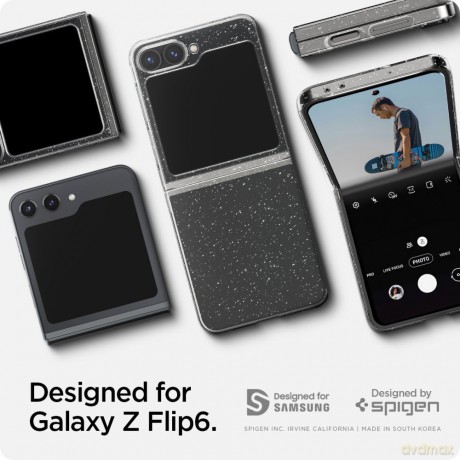 Spigen nakładka AirSkin do Samsung Galaxy Z Flip 6 brokatowa przezroczysta