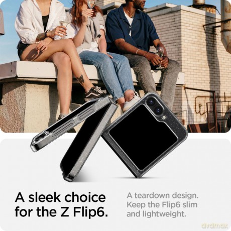 Spigen nakładka AirSkin do Samsung Galaxy Z Flip 6 brokatowa przezroczysta
