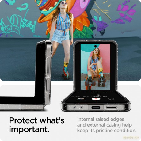 Spigen nakładka AirSkin do Samsung Galaxy Z Flip 6 brokatowa przezroczysta