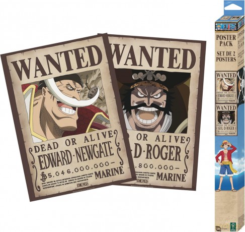 ONE PIECE - Zestaw 2 plakatów Chibi 52x38 - Wanted Roger & Whitebeard