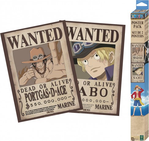 ONE PIECE - Set 2 Posters Chibi 52x38 - Wanted Sabo & Ace