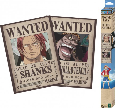 ONE PIECE - Set 2 Posters Chibi 52x38 - Wanted Shanks & Blackbeard