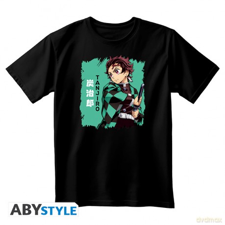 DEMON SLAYER - Unisex black Tshirt - Tanjiro