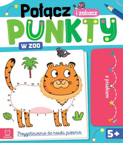 W zoo. Połącz punkty i zobacz! Przygotowanie do nauki pisania. Ścieralny pisak - Anna Podgórska [KSIĄŻKA]