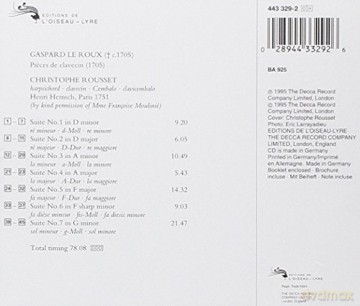 Rousset Christophe: Gaspard Le Roux -Pieces De Clavecin [CD]