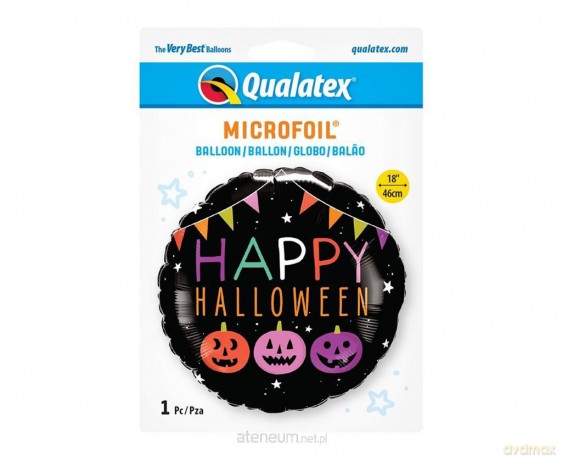 Balon foliowy Happy Halloween dynie i banery 46cm