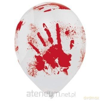 Balony Halloween zakrwawione ręce 6szt