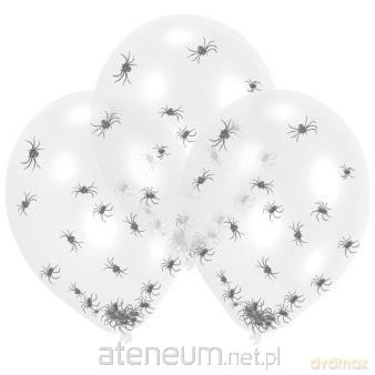 Balony lateksowe Clear Spider Filled 27,5cm 6szt