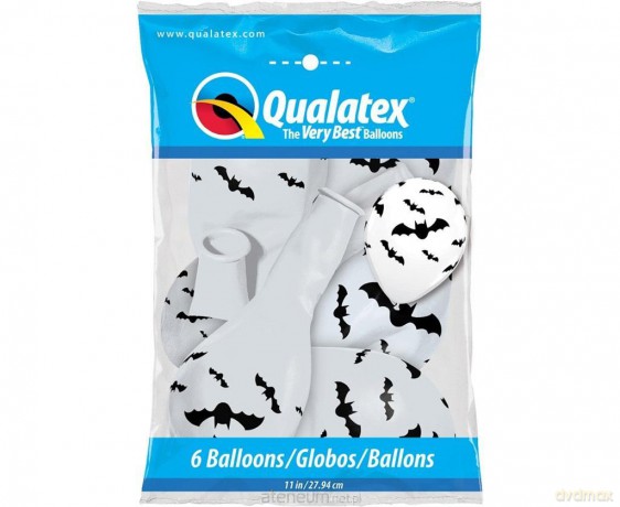 Balony lateksowe nietoperze przezroczysty 28cm 6szt
