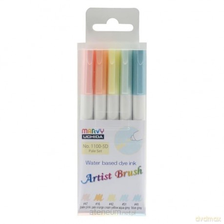 Flamastry kolorowe Artist Brush Pale 5 kolorów