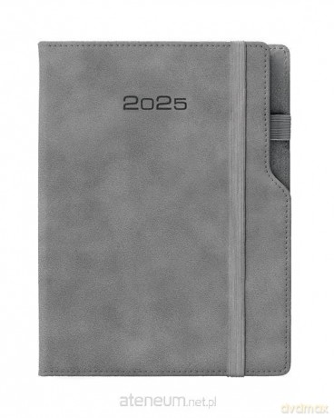 Kalendarz 2025 A5 dzienny planer gumka szary [KALENDARZ]