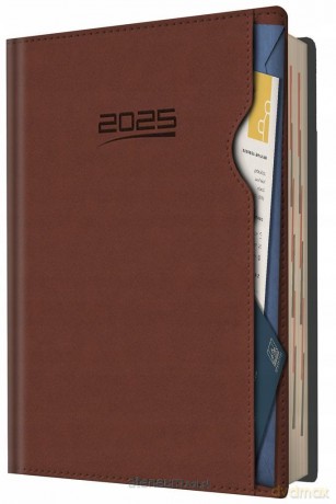 Kalendarz 2025 A5 dzienny planer kieszonka brązowy [KALENDARZ]