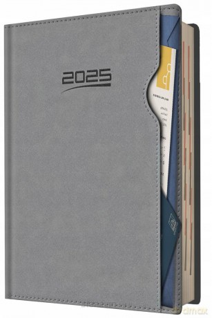 Kalendarz 2025 A5 dzienny planer kieszonka szary [KALENDARZ]