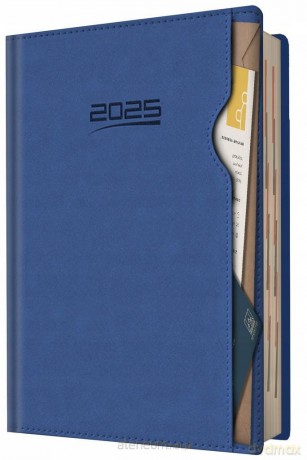 Kalendarz 2025 A5 dzienny planer niebieski [KALENDARZ]