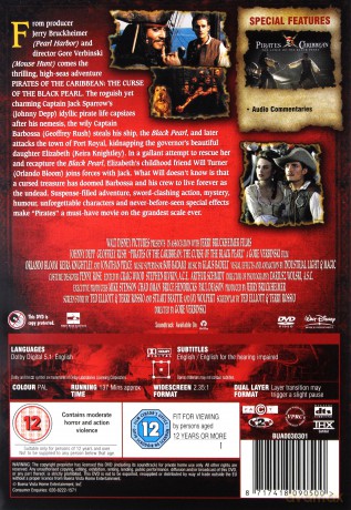Pirates Of The Caribbean The Curse Of The Black Pearl (Piraci z Karaibów: Klątwa Czarnej Perły) (Disney) [DVD]