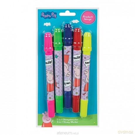 Markery ze stempelkami Świnka Peppa 5el