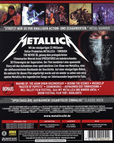 Metallica Through the Never (steelbook) [Blu-ray 3D]+[Blu-Ray]