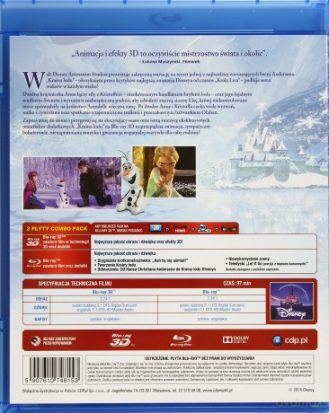 Kraina lodu 3D (Disney) [Blu-Ray 3D]+[Blu-Ray]