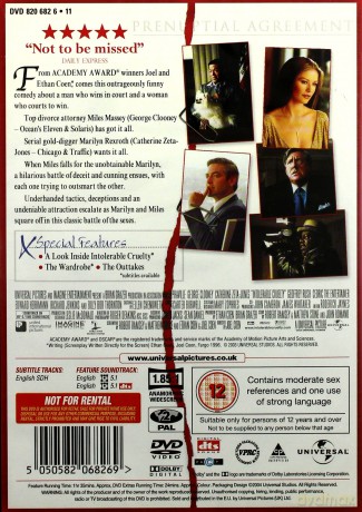Intolerable Cruelty (Okrucieństwo nie do przyjęcia) [DVD]
