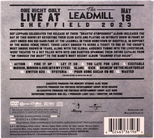 Def Leppard: Live At The Leadmill - Sheffield 2023 [DVD]+[CD]