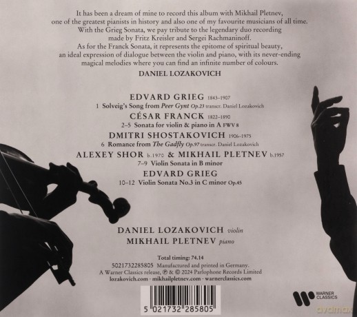 Daniel Lozakovich & Mikhail Pletnev: Prima La Musica [CD]