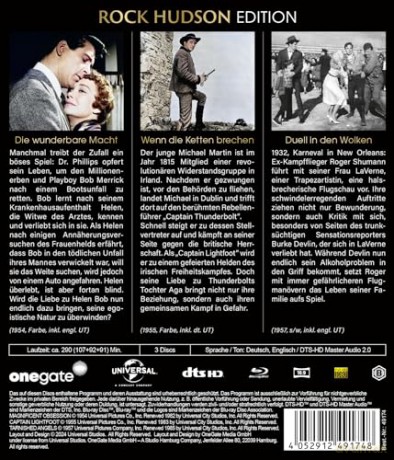 Rock Hudson Collection: Magnificent Obsession/ Captain Lightfoot/ The Tarnished Angels (Wspaniała obsesja/ Kapitan Zapalczywy/ Pojedynek w chmurach) [3xBlu-Ray]