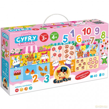 CZUCZU 40 el. Cyfry Króliczki [PUZZLE]