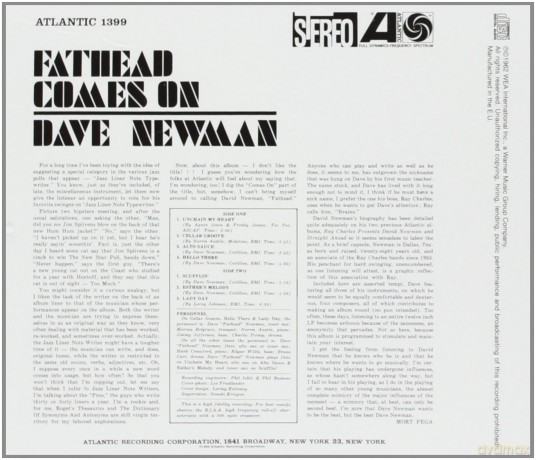 David ''Fathead''' Newman: Fathead Comes On [CD]